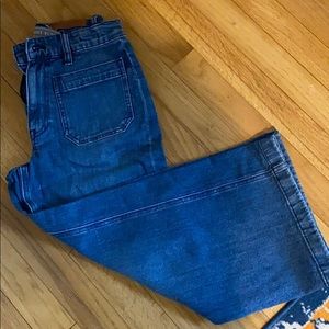 Point sur wide leg crop jeans